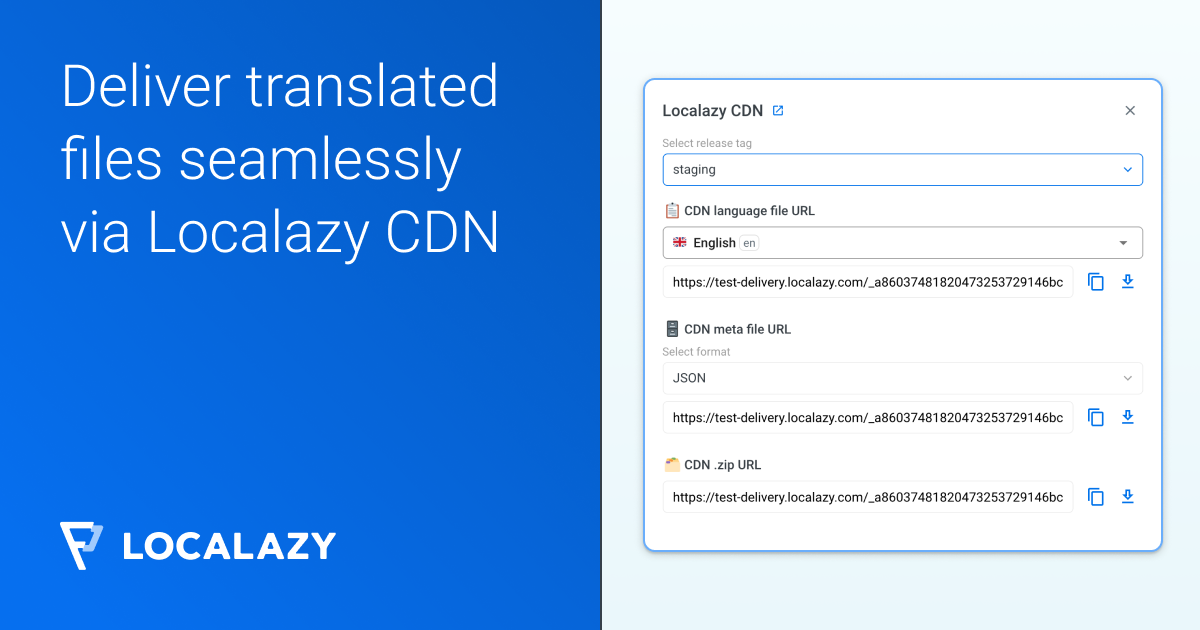 Deliver translated files seamlessly via Localazy CDN